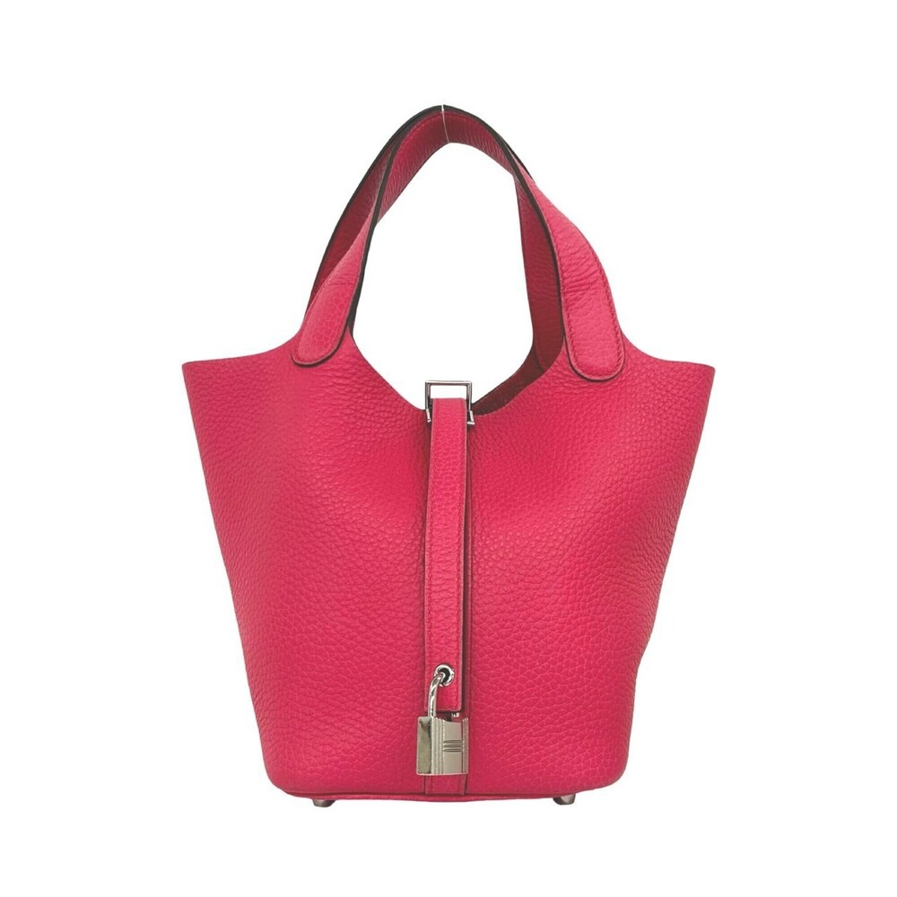 HERMES Picotin Lock MM Taurillon Clemence Handbag Mini Tote Bag Rose Extreme ...
